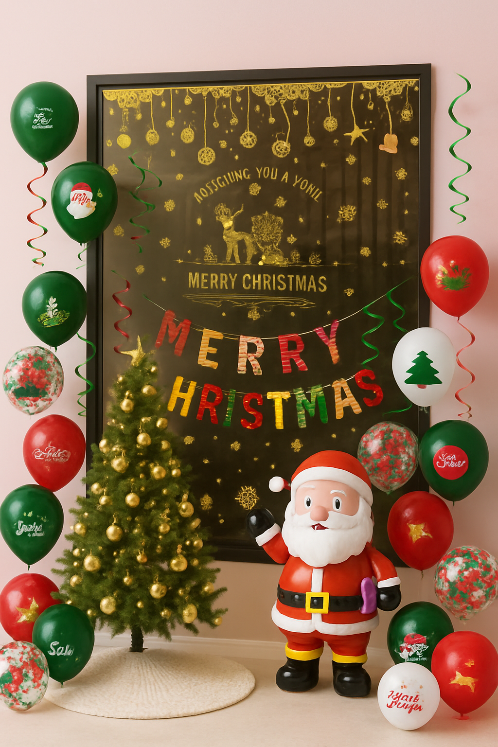 おしゃれなクリスマスパーティーのテーブルセッティングと装飾