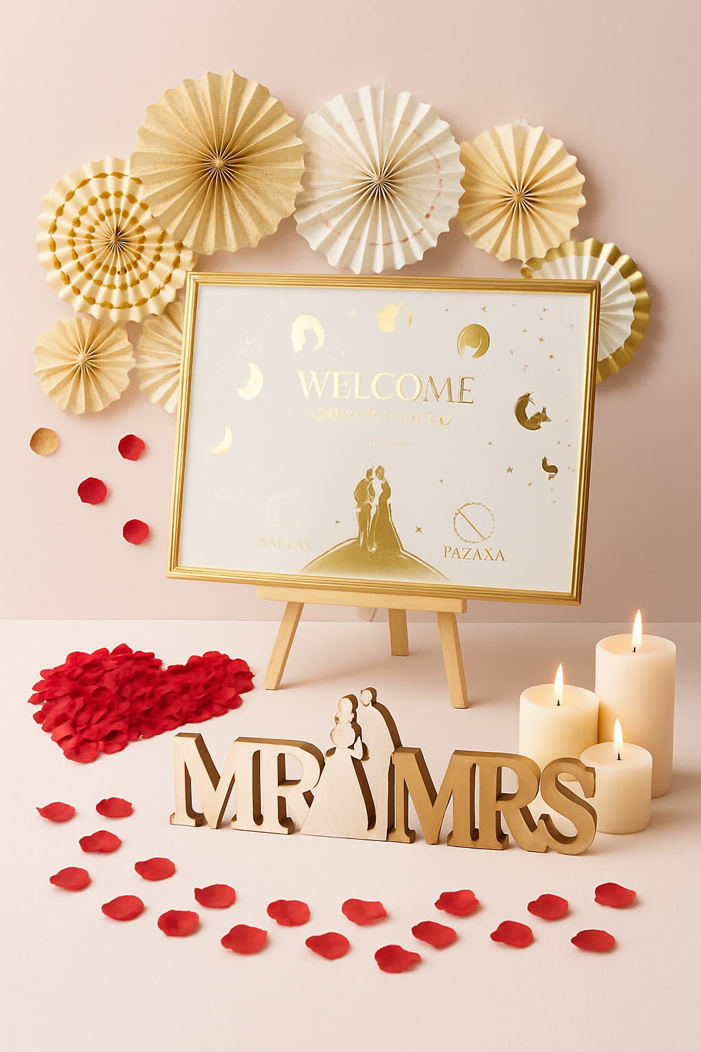 結婚式のためのおしゃれなウェディング飾り付けと装飾アイテム